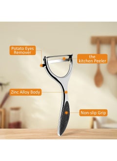 YOUGE Peeler Silver, Vegetable Peeler for Kitchen, Potato Peelers for Fruit Straight Blade, Durable Non-Slip Handle, Y shape  - Image 3