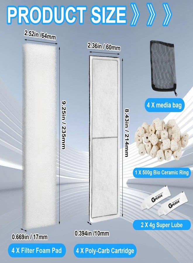 Threlaco مجموعة وسائط ترشيح تحت الماء من ثريلاكو، 15 قطعة، متوافقة مع فلتر فلوفال U4، تتضمن 4 حصائر إسفنجية بيولوجية، و4 قطع من البولي/الكربون، وحلقة بيولوجية 500 غرام، و4 أكياس شبكية، وعبوتين من الشحوم، بالإضافة إلى مجموعة صيانة واستبدال وسائط الترشيح. - Image 2