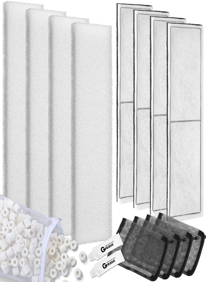 Threlaco مجموعة وسائط ترشيح تحت الماء من ثريلاكو، 15 قطعة، متوافقة مع فلتر فلوفال U4، تتضمن 4 حصائر إسفنجية بيولوجية، و4 قطع من البولي/الكربون، وحلقة بيولوجية 500 غرام، و4 أكياس شبكية، وعبوتين من الشحوم، بالإضافة إلى مجموعة صيانة واستبدال وسائط الترشيح. - Image 1