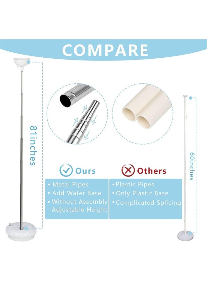 Fiber Pole Balloon Column  Arch Kit, 2m Wide Adjustable Balloon Column Arch Stand with Base Frame for Graduation Wedding Birthday Baby Shower Party Supplies Photo Backdrop Decoration - Image 3