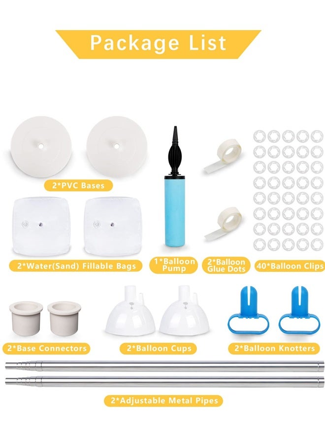 Fiber Pole Balloon Column  Arch Kit, 2m Wide Adjustable Balloon Column Arch Stand with Base Frame for Graduation Wedding Birthday Baby Shower Party Supplies Photo Backdrop Decoration - Image 2