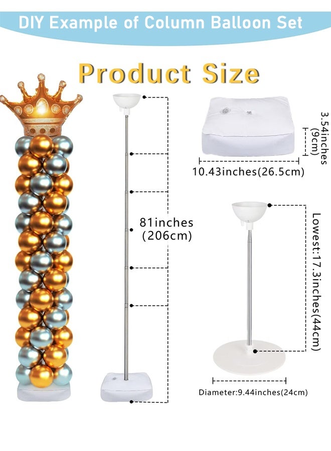Fiber Pole Balloon Column  Arch Kit, 2m Wide Adjustable Balloon Column Arch Stand with Base Frame for Graduation Wedding Birthday Baby Shower Party Supplies Photo Backdrop Decoration - Image 5