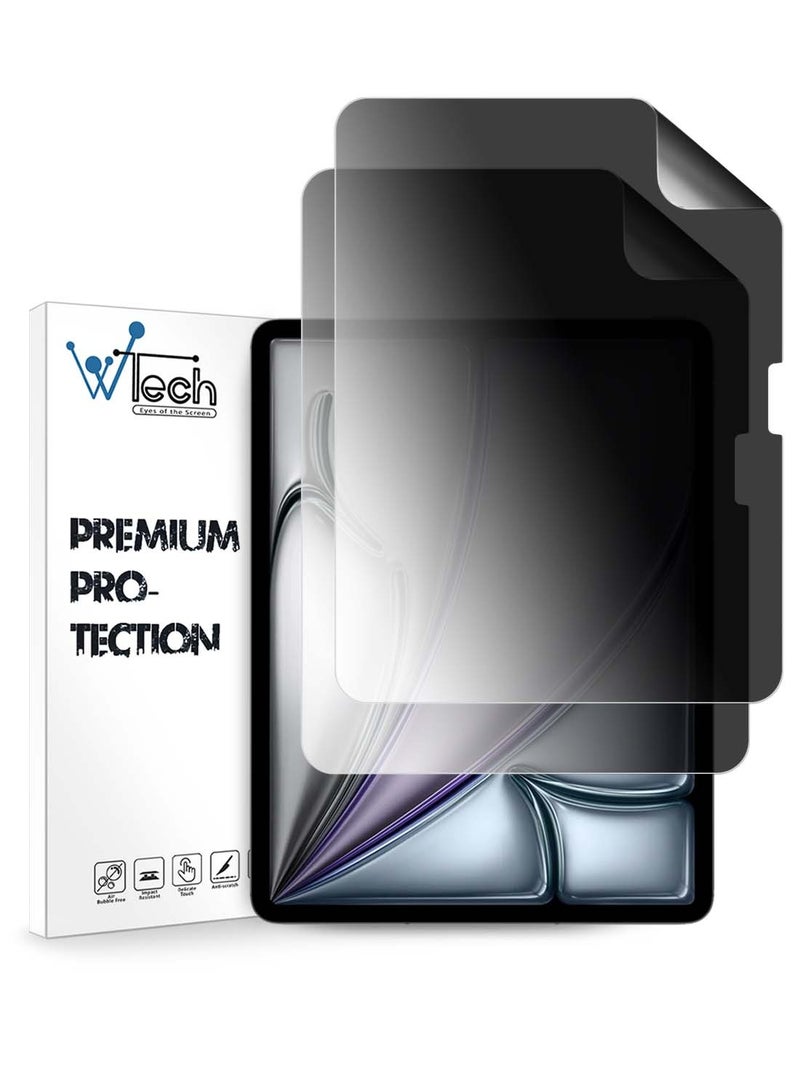 Wtech Apple iPad Air 2025 (7th Generation) M3 11 inch Wtech Premium Pure Hydrogel Anti Spy / Anti Privacy Film Thin and Flexible Screen Protector 2 Pack  - Clear/Black - Image 1