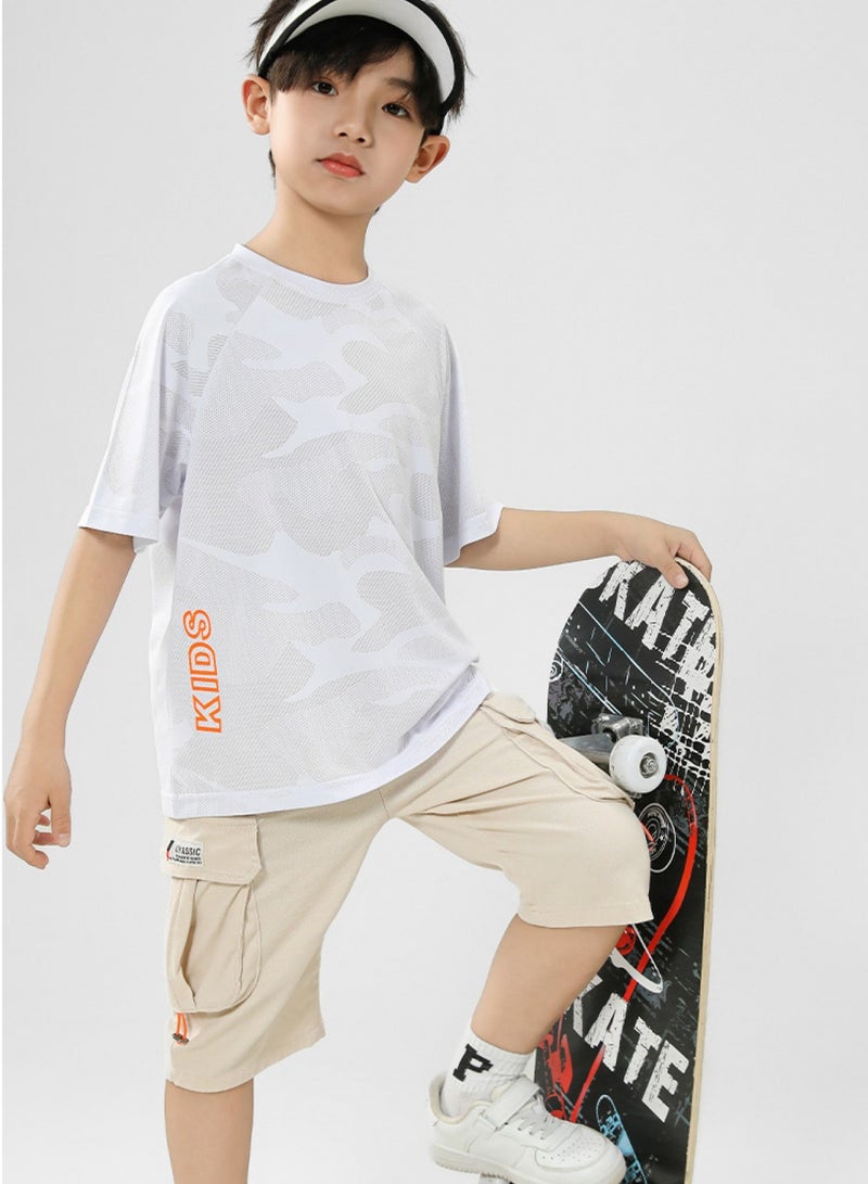 luluesses Children's quick-dry short sleeve T-shirt crew neck sweatshirt basketball jersey  - Image 3