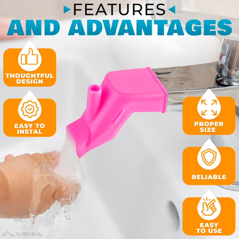 ALPENKOK 3Pcs Sink Extender for Toddlers - Sink Faucet Extender for Toddlers Bath Faucet Cover for Kids Faucet Extender for Sink Bath - Toddler Sink Extender Tub Faucet Cover for Kids Toddler Faucet Extender - Image 4