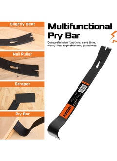 KSEIBI Bar Utility Pry Bar -Hand Crow Bar Tool, Remove Nails, Pry Apart Wood Joints, Lift Heavy Objects, Perfect Tool for Prying, Scraping, Lifting, Pulling, Construction and Carpentry, Demolition Work.  - Image 4