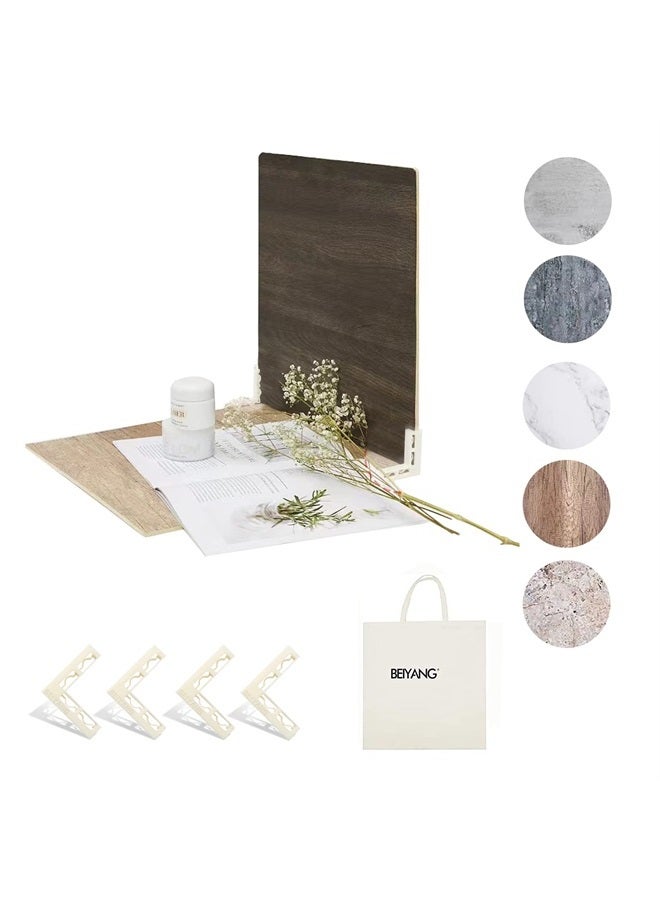 BEIYANG 5 PCS Boards Photo Backdrop for Flat Lay, Food Photography Background 16x16 Inch, BEIYANG - Image 1
