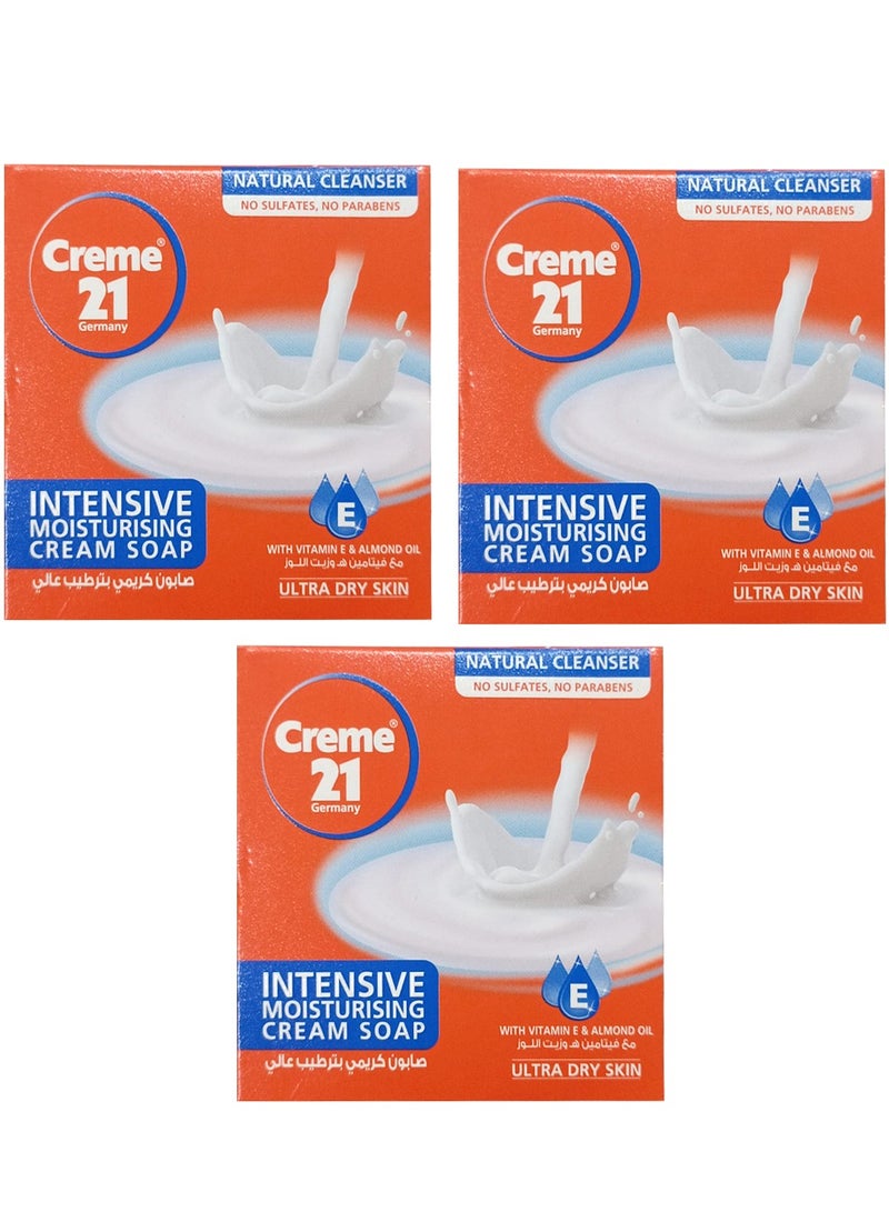 Three pieces of Intensive Moisturising Cream Soap 125x3 g