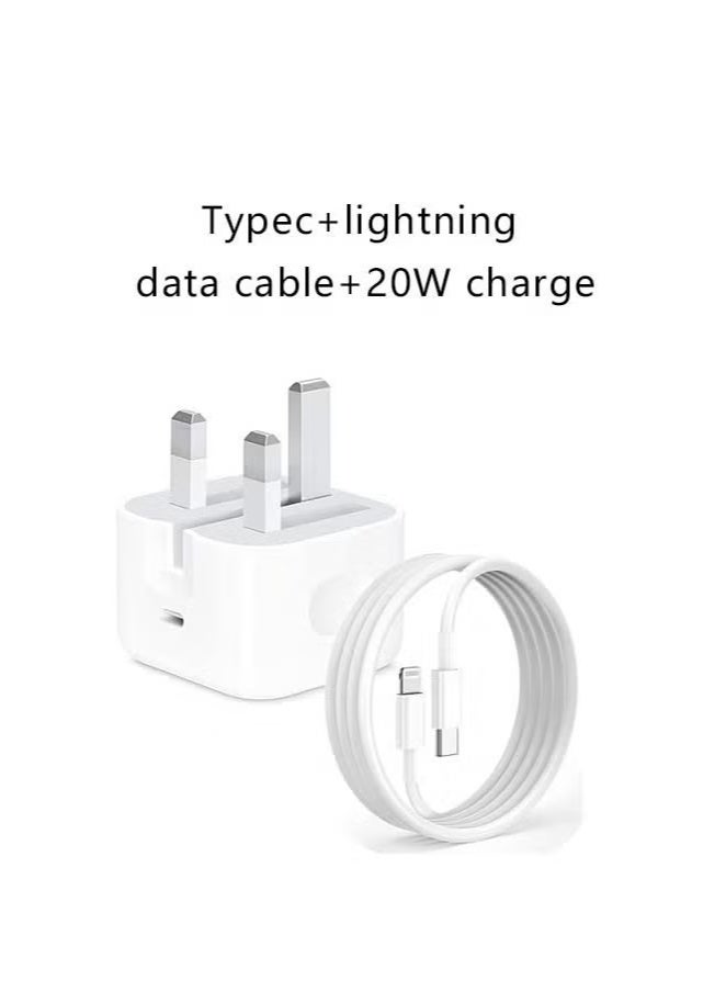 Miamia iPhone 20W Fast Charger | USB C Wall Fast Charger Adapter with 1m USB C to Lightning Cable Compatible with iPhone 14/14 Pro/14 Pro Max/13/12/SE2020/11/XR/XS Max/X/iPad - Image 3
