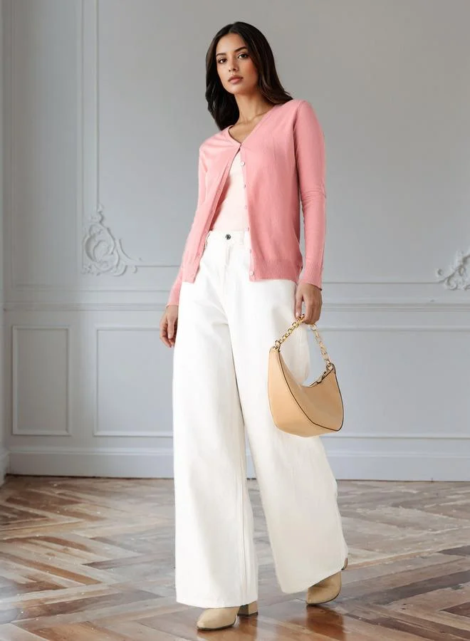 تواكستريمز كارديجان  بنقوش وياقة على شكل