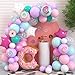 Levfla 100 PCS Donut Balloons Garland Pastel Decoration Kits Sprinkles Confetti Doughnut Backdrop Cutouts Kids Birthday Party Balloons Arch Photo Props Favor Ideas Supplies - Image 3