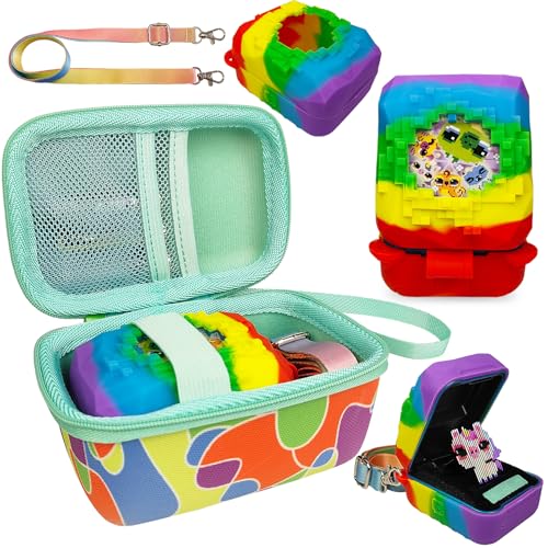 JCHPINE Hard Carrying Case and Silicone Cover for Bitzee Magicals Interactive Toy Digital Pet, Accessories Case for Bitzee Magicals Virtual Electronic Pets (Multicolor) - Image 1