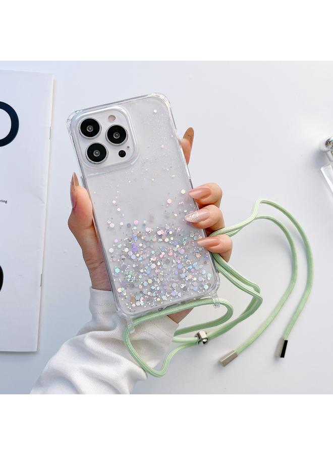 S-TOP Case For iPhone 13 Lanyard Glitter Epoxy Clear Phone Case - Image 1
