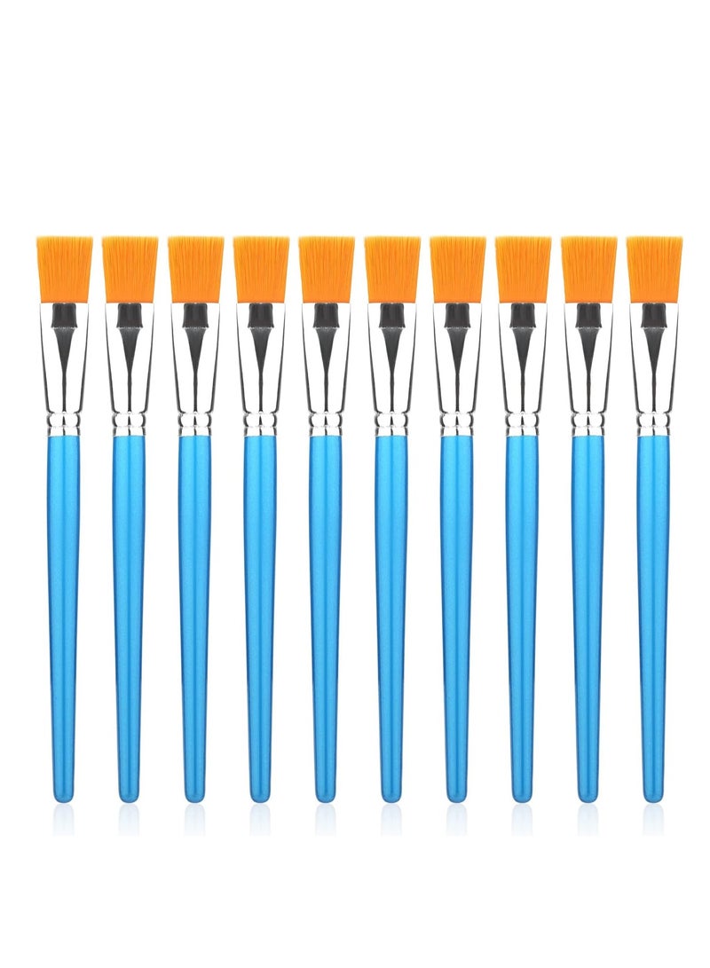 10pcs Flat Paint Brushes Set - 1 Inch Synthetic Brushes for Acrylic, Watercolor, Oil Painting, Crafts, Face Body Art - Professional Painting Brushes Collection - Image 1