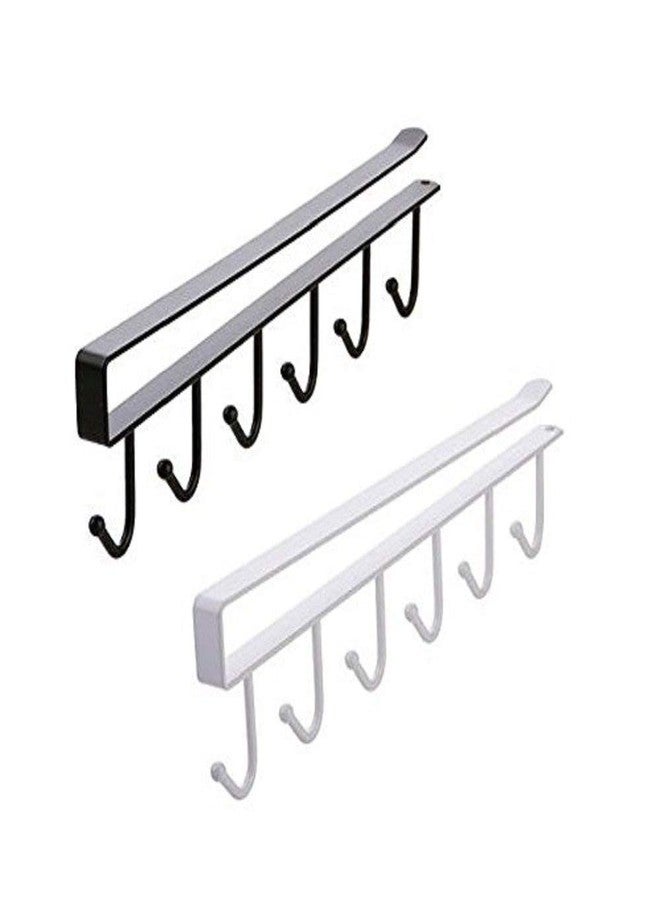 Kyraton Multifunctional 6 Stainless Steel Door Organizer/Hook Hanger Mug Cup Holder Rack Organizer Stand for Kitchen Counter, Cabinet, Table with 6 Hooks - Image 5