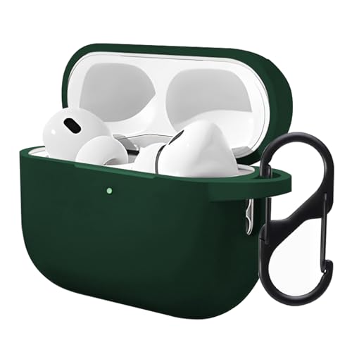 LIRAMARK Silicone Soft Case Cover with Buckle for Airpods Pro 3, Apple airpods pro 3rd Generation case (Green) - Image 1