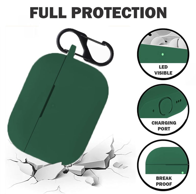 LIRAMARK Silicone Soft Case Cover with Buckle for Airpods Pro 3, Apple airpods pro 3rd Generation case (Green) - Image 5