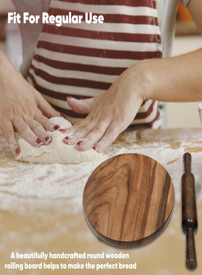 CRAFTY ESSENTIALS Sheesham Wood Chakla Belan Set 10 Inch Rolling Board and 12-Inch Rolling Pin for Roti, Chapati, and Kitchen Use, Brown - Image 4