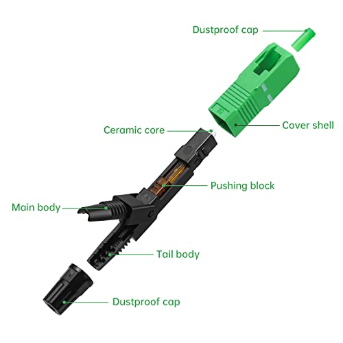 Duogalia-FTTH SC/APC Fiber Quick Connector, Optic Fiber Fast Connector Adapter for CATV Network (10 Pack) - Image 2