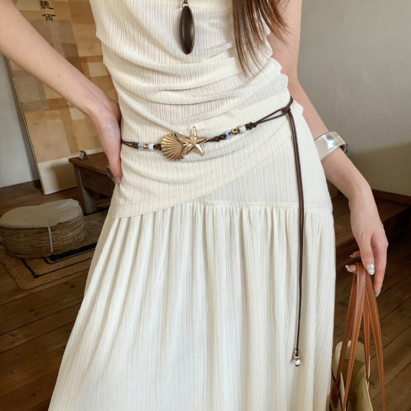 Vintage Bohemian Shell Starfish Beaded Waist Belt for Women Beach Vacation Style - Image 5