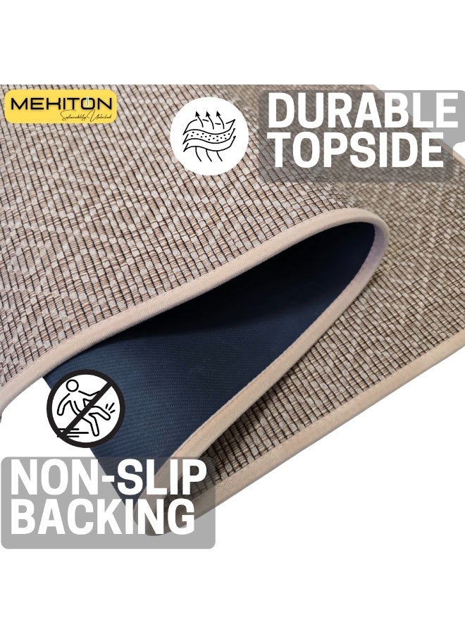 MEKITON Set of 2 PCs Premium Anti Fatigue Kitchen Mat, Non Slip Natural Rubber Mats, Washable Runner Rugs for Kitchen Floor Front of Sink, Laundry Room  45X120CM + 45X75CM (Beige) - Image 2