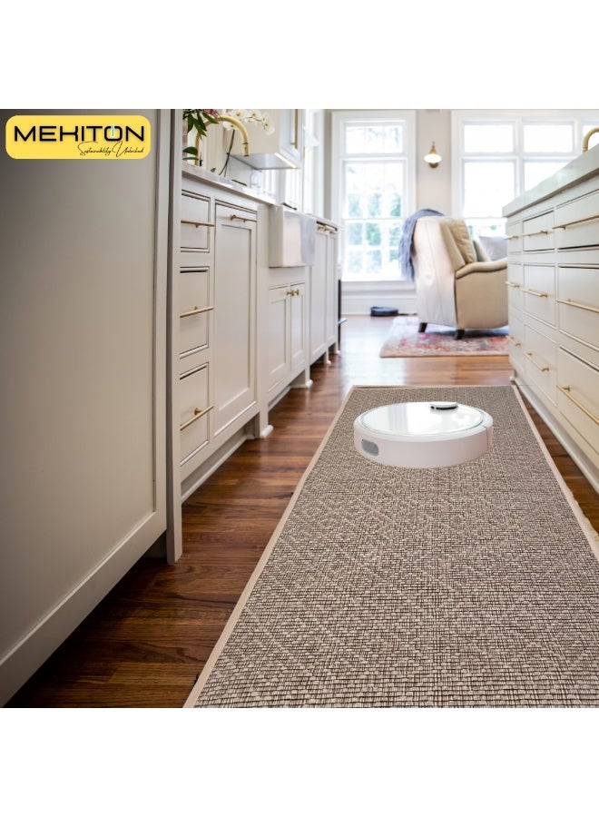 MEKITON Set of 2 PCs Premium Anti Fatigue Kitchen Mat, Non Slip Natural Rubber Mats, Washable Runner Rugs for Kitchen Floor Front of Sink, Laundry Room  45X120CM + 45X75CM (Beige) - Image 4