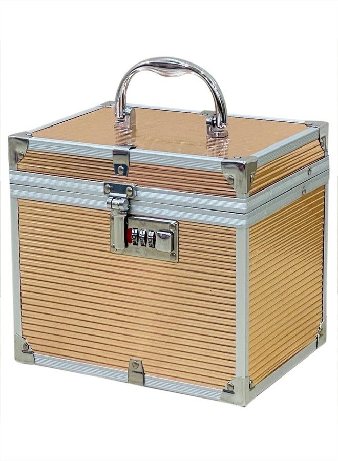 Adson Professional Beauty Make Up Cosmetic Vanity Box (Gold) - Image 1