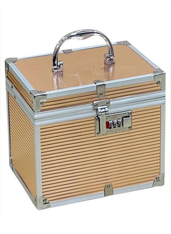 Adson Professional Beauty Make Up Cosmetic Vanity Box (Gold) - Image 4
