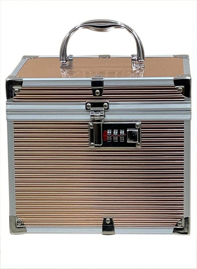 Adson Professional Beauty Make Up Cosmetic Vanity Box (Gold) - Image 5