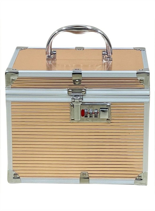 Adson Professional Beauty Make Up Cosmetic Vanity Box (Gold) - Image 2