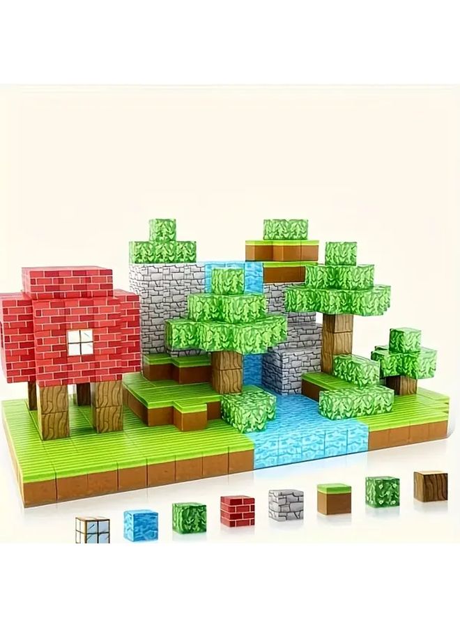 85 Pcs Magnetic Tiles Kids Toys DIY Forest Set Learning Gifts For Boys And Girls - Image 2