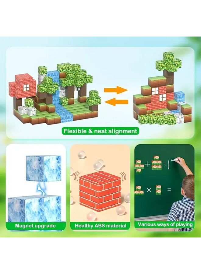 85 Pcs Magnetic Tiles Kids Toys DIY Forest Set Learning Gifts For Boys And Girls - Image 5