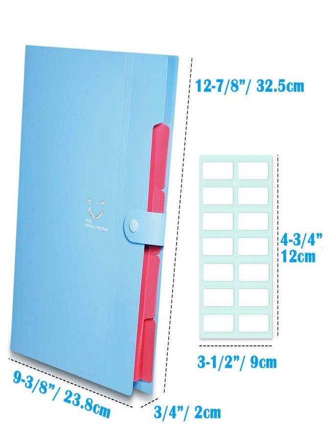 Selizo 6 Pcs Expanding File Folder with 5 Pockets Organizer Plastic A4 Size and 168 Pcs File Folder Labels for School Teacher and Office - Image 3
