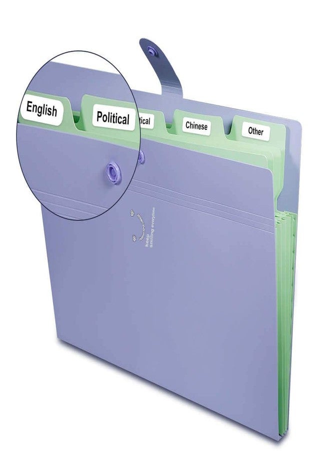 Selizo 6 Pcs Expanding File Folder with 5 Pockets Organizer Plastic A4 Size and 168 Pcs File Folder Labels for School Teacher and Office - Image 5