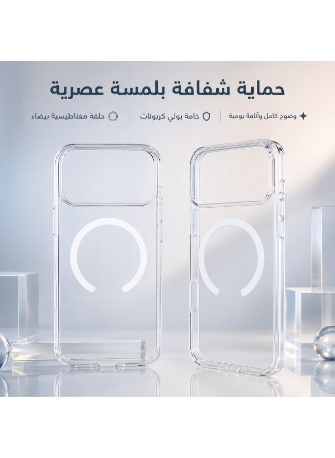 ريماكس غطاء شفاف لهاتف iPhone 17 Pro Max مع حلقة مغناطيسية قابلة للتحويل إلى حامل، بإطار مطلي كهربائياً، مقاوم لبصمات الأصابع وغير قابل للاصفرار - Image 5