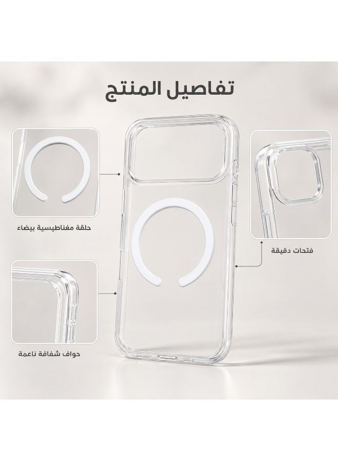 ريماكس غطاء شفاف لهاتف iPhone 17 Pro Max مع حلقة مغناطيسية قابلة للتحويل إلى حامل، بإطار مطلي كهربائياً، مقاوم لبصمات الأصابع وغير قابل للاصفرار - Image 3