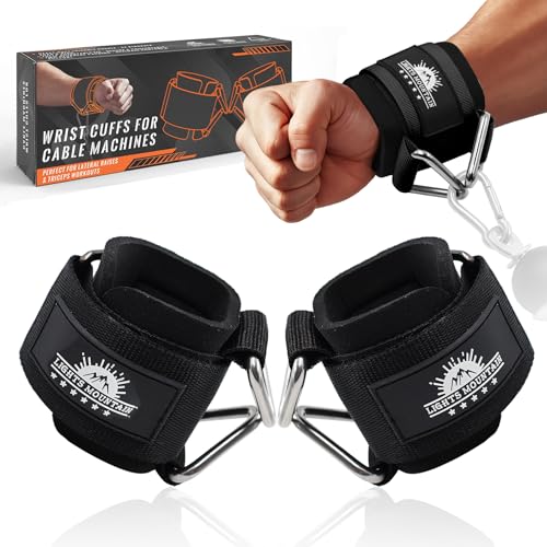 Lights Mountain Wrist Cuffs for Cable Machines – Padded & Adjustable Straps for Lateral Raises, Tricep Pushdowns & Strength Training - Image 1
