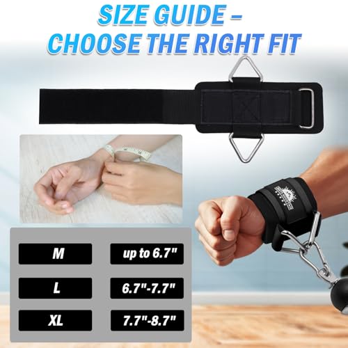 Lights Mountain Wrist Cuffs for Cable Machines – Padded & Adjustable Straps for Lateral Raises, Tricep Pushdowns & Strength Training - Image 2
