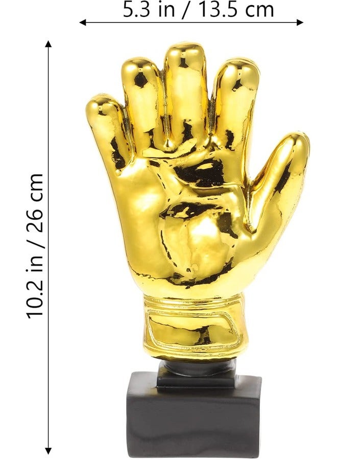 Captaintech Award Trophies Goalkeeper Trophy Gold Glove Trophy Gloves Shape Soccer Match Award Cups for Office School Kindergarten - Image 2