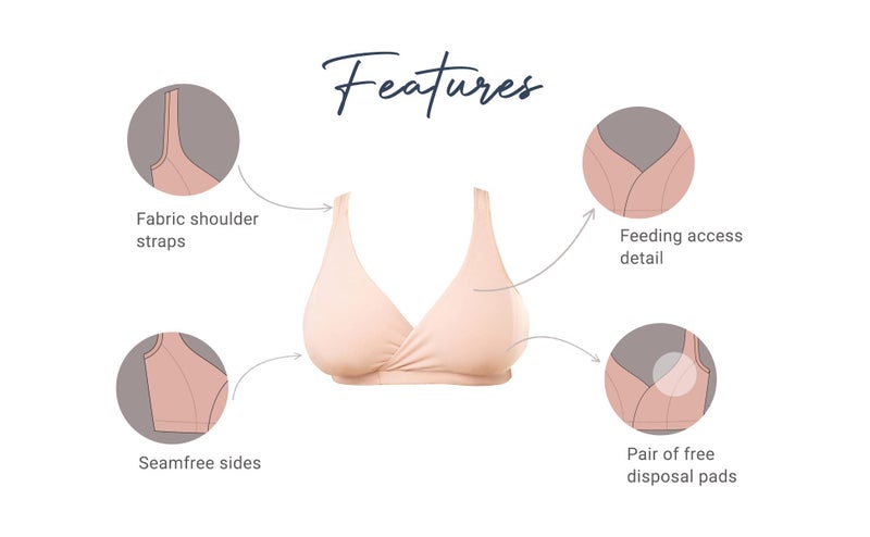 NYKD by Nykaa Cotton Maternity Bra for Women Feeding/Nursing, Removeable Pads, Wireless, Full Coverage (Slip on Bra) - NYB129 (P Nude, S) - Image 5
