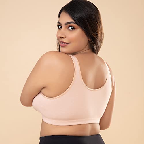 NYKD by Nykaa Cotton Maternity Bra for Women Feeding/Nursing, Removeable Pads, Wireless, Full Coverage (Slip on Bra) - NYB129 (P Nude, S) - Image 3