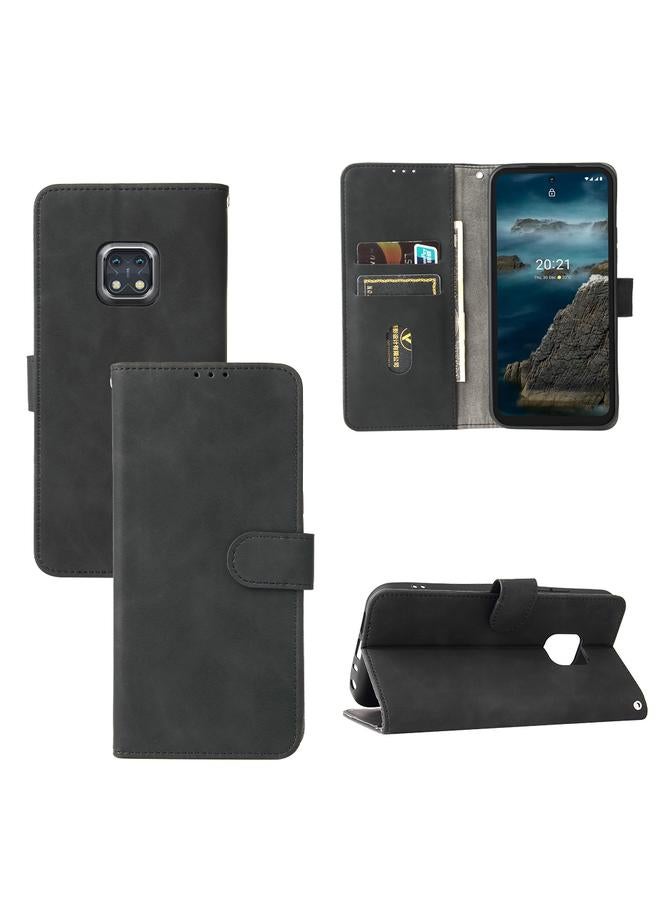 The Bros Solid Color Skin Feel Magnetic Buckle Horizontal Flip Calf Texture PU Leather Case with Holder & Card Slots & Wallet For Nokia XR20