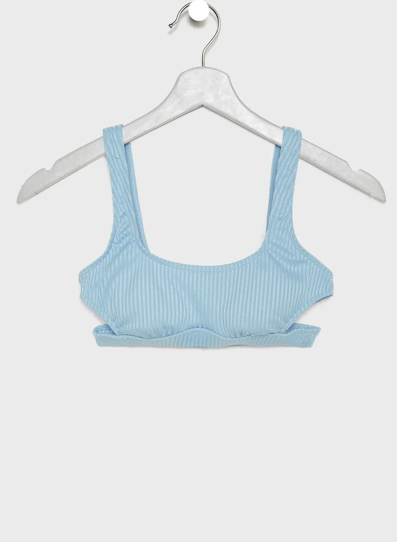 FOREVER 21 Ribbed Cut Out Bikini Top