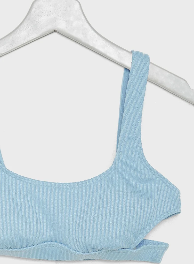 FOREVER 21 Ribbed Cut Out Bikini Top
