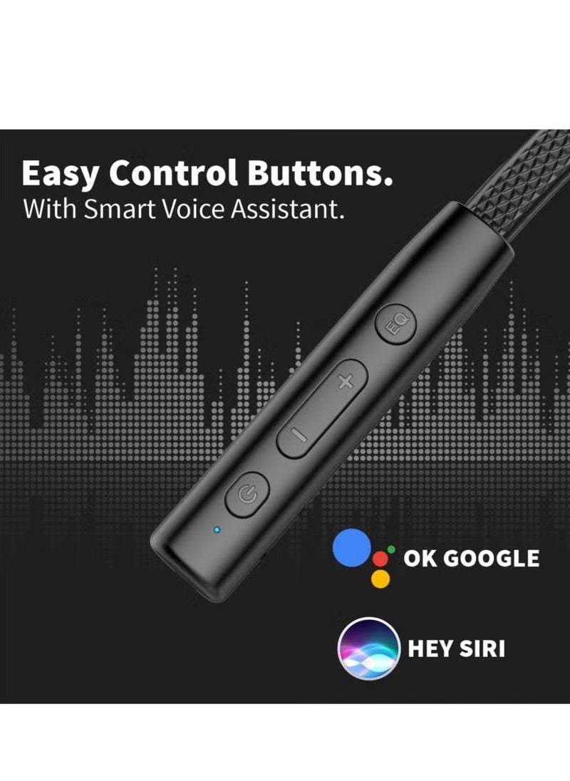 U & I ENTERTAINMENT - 50 Hours Music Time Fast Charging Wireless Neckband with 4-Mode Equalizer Bluetooth Headset – Premium Sound Quality, Comfortable Fit, Sweat-Proof, Built-In Mic, Long Battery Life Compatible with iOS & Android Devices - Image 1