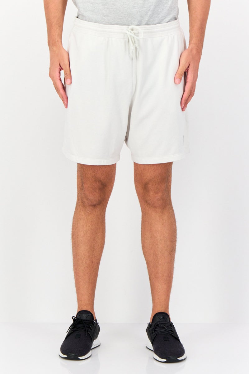 GAP Men Embroidered Logo Basic Shorts, Ivory - Image 1