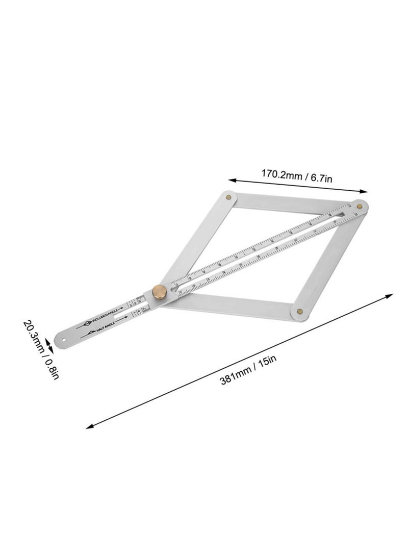 Generic - Stainless Steel Protractor Angle Finder Ruler 0,170 Degrees Universal Goniometer Tool for Carpentry and Ceiling Profiling - Image 1