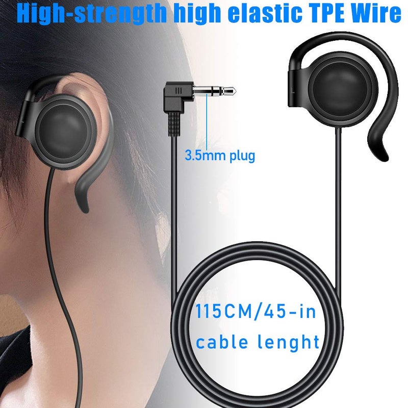 EXMAX Wired Single Headphones 3.5mm Left-side Earphone One Ear Ear-hook Headphone for EXD-101 ATG-100T Wireless Tour Guide Receiver Radio Podcast Laptop MP3 Ear Bud (Left-side Earphone) - Image 4