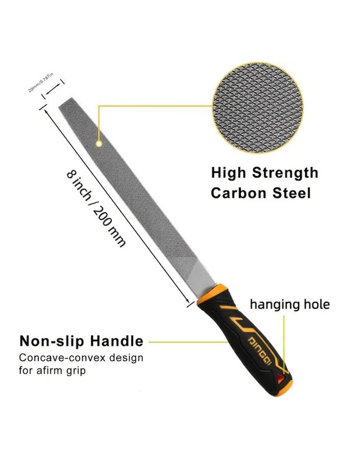 8 Inch Double Sided Flat Polishing File With Non Slip Plastic Handle Professional High Carbon Steel - Image 5