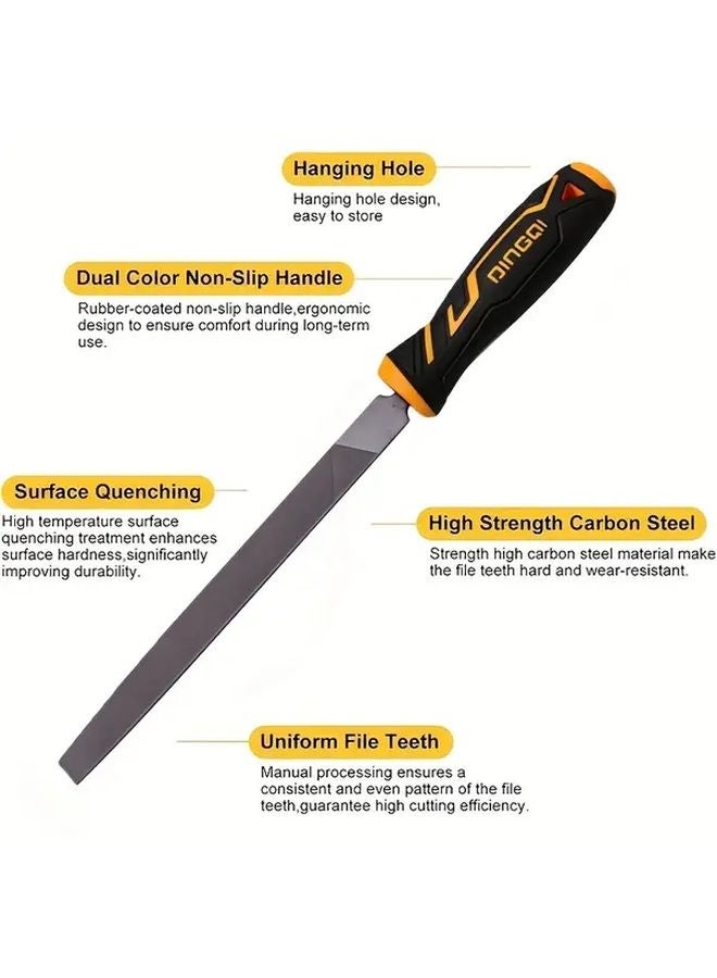 8 Inch Double Sided Flat Polishing File With Non Slip Plastic Handle Professional High Carbon Steel - Image 3